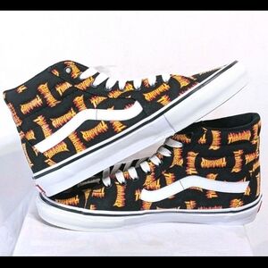 Vans x Thrasher Black Skate SK8-Hi Men's 7.5 Canvas Black Shoes Sneaker